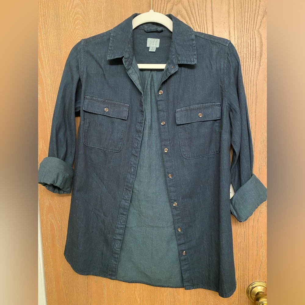 Dark Wash Jean Button-Down Shirt